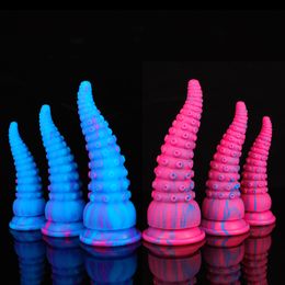 Dildos/Dongs Silicone Octopus Tentacle Huge Animal Colorful Monster Prostate Massage Anal Butt Plug Sex Toy for Women Adult Toys 230404