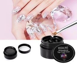 Nail Gel Rhinestone Top Coat Glue Transparent 5ml No Wipe Strong Adhesive For Rhine ForUVLED2418701