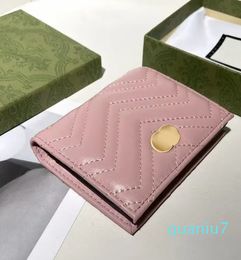 Women's mens Designer Wallets Five card compartments With box key wallet Card Holder Genuine Leather
