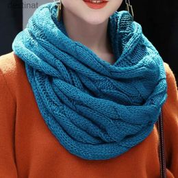 Scarves Fashion Knitted Snood Scarf Warm Winter Women Scarf Cashmere Snud For Women Scarf Infinity Scarves Neck Circle Ring Scarf 2021L231104