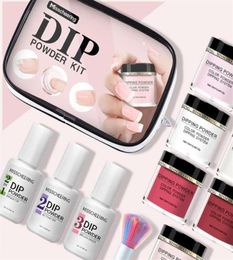 Dipping Powder Set Nail Polish Set Primer Sealing Layer Desiccant Nail Starter Kit Dip Powder System and 15ml Remover261g5274548