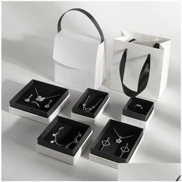 Jewelry Boxes Cardboard Paper Jewelry Boxes Necklace Bracelet Earrings Ring Storage Organizer Jewellry Gift Packaging Cases With Spong Dh7G5