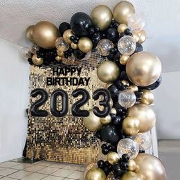 Other Event Party Supplies Black Gold Balloons Garland Arch Kit year Decoration Foil Graduation Happy 30th 40th 50th Birthday Decor 230404