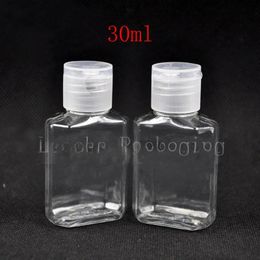 Quality Travel Mini Plastic Bottle with Flip Top Cap ,30ml clear six filp bottle of hand sanitizer , makeup Shampoo sample bottles