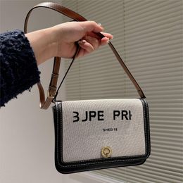 Fashion designers Famous Designer Brands Horseferry Printed Canvas Patchwork Leather Mini Note Bag Shoulder Crossbody Multi Color New Handbag Famous brand bags