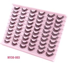 Thick Natural Mink False Eyelashes Soft & Delicate Handmade Reusable Multilayer Fake Lashes Curly Crisscross Full Strip Lash Extensions