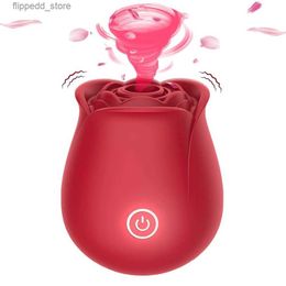 Other Massage Items Clitoris Clit Stimulation Silicone Adult Sex Shop Sexy Rose Flower Shape Sucking Vibration Toy Vibrator Sucker for Women Female Q231104