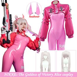 Cosplay Game Alice NIKKE The Goddess Of Victory Cosplay Zentai Bodysuit Jumpsuit Wig Suit Halloween Costume For Women