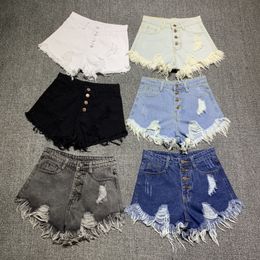 Womens Shorts female fashion casual summer denim booty high waists furlined legopenings Big size sexy short Jeans 230403