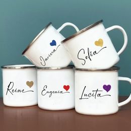 Party Favour Personalised Cup Heart and Name Customised Coffee Anniversary Couple Wedding Christmas Valentine's Day Gift for Her 230404