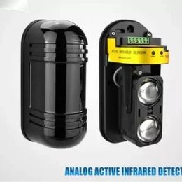 2PCS Dual Beam Sensor Active Infrared Intrusion Detector IR 30m~150m Outdoor Perimeter Wall Barrier Fence for GSM alarm