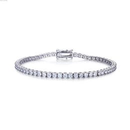 Hip Hop Necklace Iced Out Certified Classic 4Mm Moissanite Diamond Sterling Sier Mens Tennis Bracelet