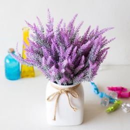 Decorative Flowers & Wreaths 1pc Plastic Romantic Artificial Lavender Flower Simulation Fake Bouquet Wedding Birthday Party Home Decoration