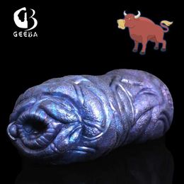 Other Massage Items GEEBA Real Animal Silicone Vaginas Male Masturbator Cup Glans Stimulate Massager Product For Men Adult Toy Pocket Pussy Shop Q231104