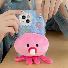 Phone Case Ins Korean Cartoon Cute 3D Fish Blur Plush Fun iPhone 15 13 12 14 Pro Max i11 Protective Soft Cover 231104