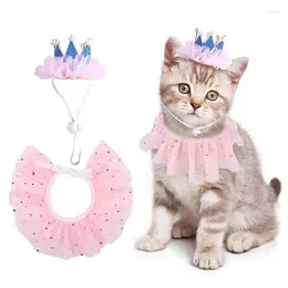 Dog Apparel Pink Tutu Skirt Pet Birthday Hat Party Dresses For Cats Dogs Puppies Crown Costume Kittens Holidays