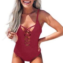 Women's Jumpsuits & Rompers Womens Jumpsuit Bodysuit Lace Women Solid Sexy Strapless Sleeveless Cross Bandage Hollow Sling Playsuit D300502