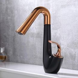 Bathroom Sink Faucets Personalized Minimalist Design Elegant Undercounter Basin Metal Faucest With Single Lever Control And Cold Water