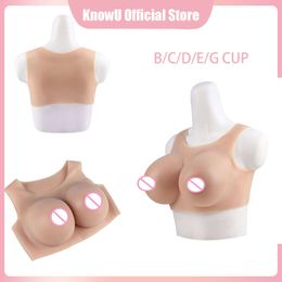 Catsuit Costumes Transsexual Artificial Breast B C D E G Cup Ultra-thin Silicone Material Low No Neck Big Chest Suitable for Playing Female