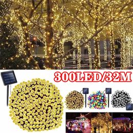 Novelty Lighting Solar String Light Fairy Garden Waterproof Outdoor Lamp 6V Garland For Christmas Xmas Holiday Party Home Decoration P230403
