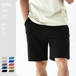 Men's Shorts Summer Thick Towel Cloth Simple Solid Color Cotton Casual Loose Sports Blue Ball Retro Basis Pants Clothing