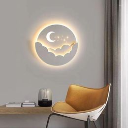 Wall Lamp LED Moon Cloud For Bedroom Bedside Children's Room Stars Decoration Light Living- Background Stariway Aisle