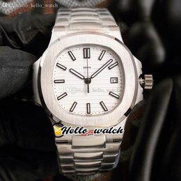 40mm 5711 1A-011 5711 Sport Watches Cal 324 Automatic Mens Watch White Textured Dial Stainless Steel Bracelet Wristwatches Hello W2403