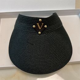 Fashion Women Sun Visor Designer Visors Hat Casquette Luxury Brand Sunhat Men Grass Braid Sunbonnet Outdoor Casual Cap Adjustable Straw Hat