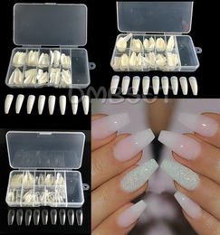 100pcs Ballerina Nails Tips Artificial False Fake Nails DIY Coffin Nails Tips for Nail Art Nail tool Package With Box3929319