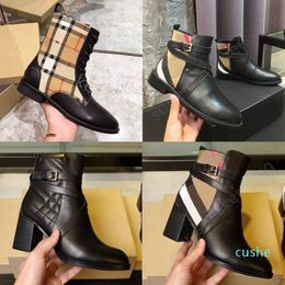 Designer Ankle Boot Ms House Striped boots With Box EU35-42