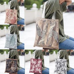 Shopping Bags Light Luxury Canvas Bag Leisure Large Handbag Women Environmental Animal Print Capacity Can Be Washed