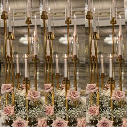 decoration Metal Candle Holder Candlestick Flower Vase Wedding Table Centerpiece Candelabra Pillar Stand Road Lead Party Decor backdrop stand for stage 742