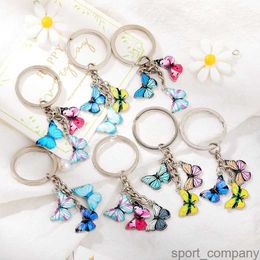 Colourful Enamel Butterfly Keychain Insects Car Keychains Women Accessories Keyrings Girls Jewellery Gifts New