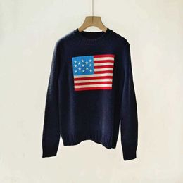 Mens Sweaters polos knitted RL Sweaters Mens Ladies Sweaters 2023 Us American Knitted - Flag High-end Luxury Comfortable Cotton Pullover 100% Yarn Rl Bear Women AA0M