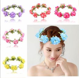 Hair Accessories Flower Crown Wreath Bride Wedding Hair Accessories Gorgeous Headbands Braided Vine Headwear Garland Ornament For Drop Otsq6