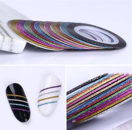 3D DIY Nail Striping Tape Line Set Colourful Matte Glitter Multicolor Adhesive Stickers DIY Nail Art Design Decoration307P1837107