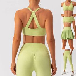 Active Sets Women Sports Bra Sexy Yoga Set Crop Top Sport Leggings Tracksuit Shorts Golf Skirt Gym Fitness Workout Outfit Sportwear