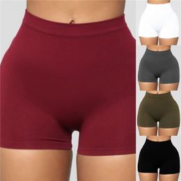 Womens Shorts Summer Women Casual High Elastic Waist Tight Fitness Slim Skinny Dancing Solid Colour Female Girl Exercise 230404