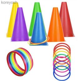 Kitchens Play Food Throwing Ring Game Cone Party Carnival Cornhole Set Outdoor Toys For Kids Sensory Training Conos Entrenamiento FutbolL231104