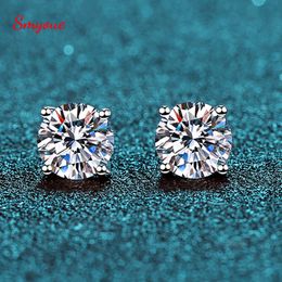 Stud Smyoue 0.1-3CT Test Passed Studs Earrings for Men Women S925 Silver Platinum Plated Bride Wedding Diamond Studs GRA 230403