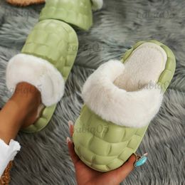 Winter EVA Fur Women Warm Home House Cotton Shoes Platform Slippers 2023 New Korean Fashion Indoor Outdoor Slides T231104