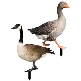 Garden Decorations 2pcs Simulation Duck Inserts Animal Stakes Yard Signs
