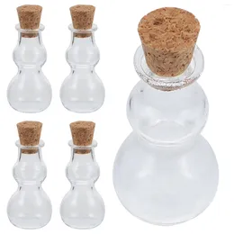 Vases 5pcs Tiny Glass Jars Miniature Wishing Bottles Decorative Charms