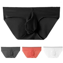 Underpants Men Briefs Thin Bouncy Breathable Soft Quick-drying Protective Ice Silk U Convex Male Intimate Ropa Interior Hombre