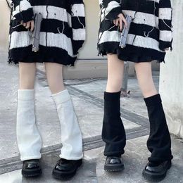 Women Socks Flared Women's Y2k Knitted Leggings White Black Gothic Lolita Hand Warmer Japanese Harajuku JK Long
