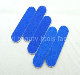 100 pcslot Mini nail file 6cm length Blue sandpaper emery file SC034105 6214064