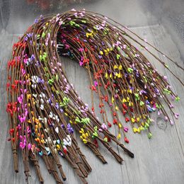 Decorative Flowers & Wreaths 65cm Colourful Iron Wire Rattan Ring Artificial Garland Stamens Frame For Christmas DIY Floral Wedding Wreath H