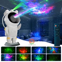 Astronaut Projector LED Night Light Galaxy Star Starry lamp Nebula Remote Control Party Light USB power Children bedroom Decoration Gift playable adjustable arms