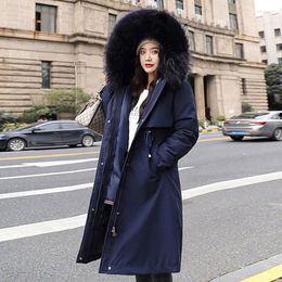 Women's Trench Coats Parka Women 2023 Thick Winter Removable Liner Plus Size Down Cotton Jacket Loose Outerwear Warm Simplicity Long Coat