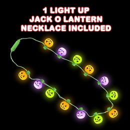 Christmas Decorations Lightup Jackolantern Necklace With Mtimode Flashing Leds Halloween Party Favours Accessories For Women Men And Ki Amcbt